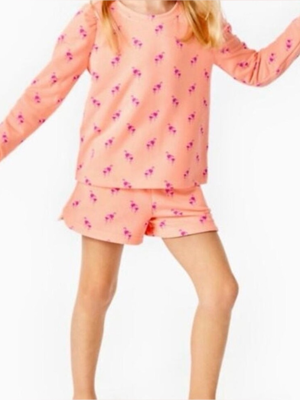 Lilly Pulitzer Girls Flamingo Top & Shorts Set Pink Size M 6/7